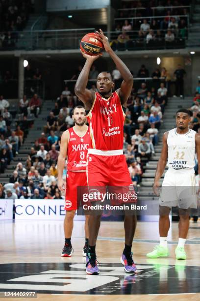 Stephane GOMBAULD of Nancy during the Betclic Elite match between LDLC ASVEL and Stade Lorrain Universite Club Nancy at The Astroballe on October 31,...