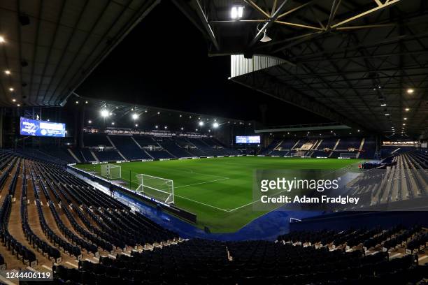 Wide GV / general view of the pitch ahead of the Sky Bet Championship between West Bromwich Albion and Blackpool at The Hawthorns on November 1, 2022...