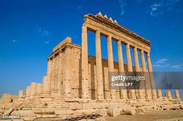 temple of bel palmyra syria - palmyra syria stock pictures, royalty-free photos & images