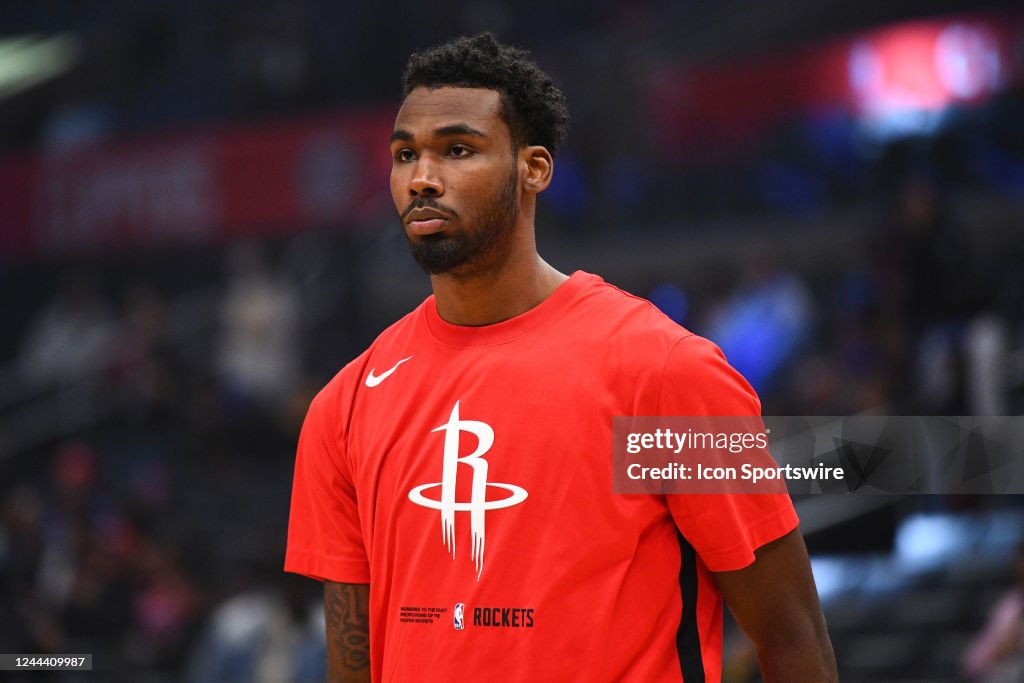 Houston Rockets Forward Tari Eason looks on before a NBA game between ...