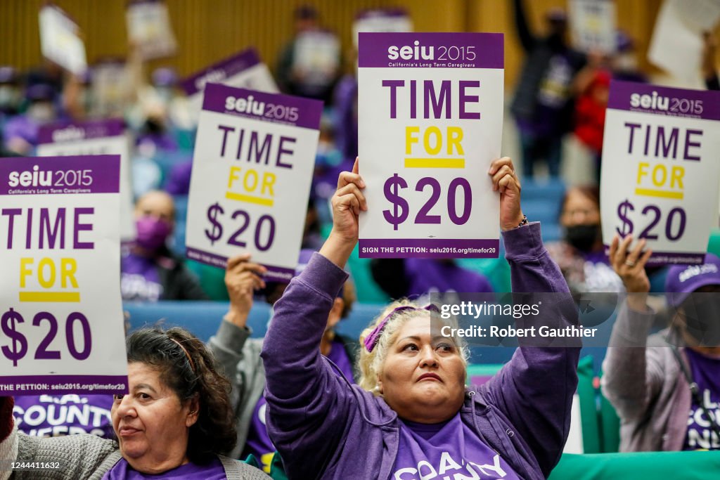 Workers advocate for $20 an hour minimum wage