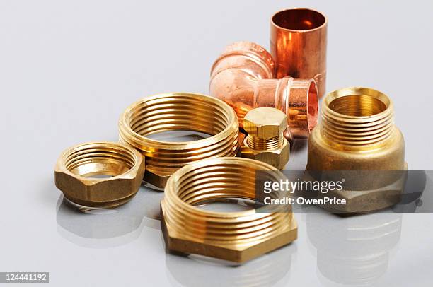 plumbing fittings - threading stock pictures, royalty-free photos & images
