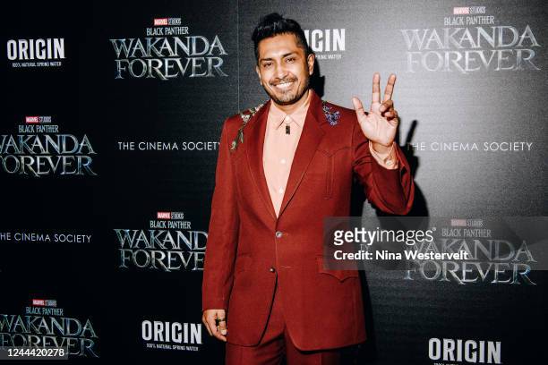 Tenoch Huerta at a special screening of "Black Panther: Wakanda Forever" held at AMC 34th Street 14 on November 1, 2022 in New York City.