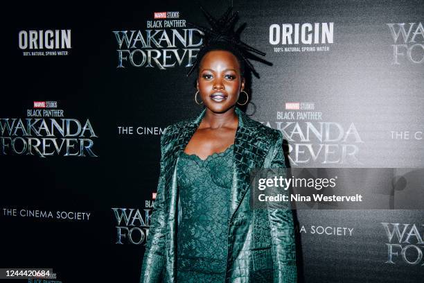 Lupita Nyong'o at a special screening of "Black Panther: Wakanda Forever" held at AMC 34th Street 14 on November 1, 2022 in New York City.