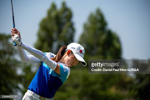 Saki Baba of Japan tees off during a practice round prior to the Women's Amateur Asia-Pacific Championship at Siam Country Club on November 02, 2022...