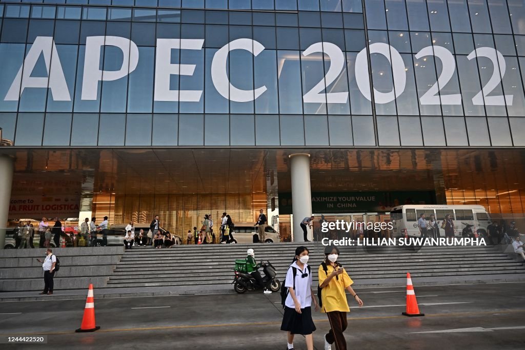 Apec Is This picture shows the signage for the upcoming Asia-Pacific Economic ...