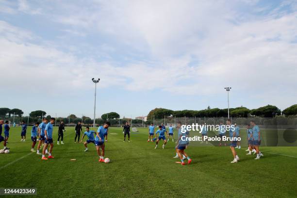 General view of the SS Lazio training session at Formello sport centre on November 2, 2022 in Rome, Italy.