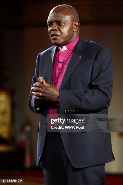 Former Archbishop of York John Sentamu attends a ceremony commemorating the 50th anniversary of the Resettlement of British Asians from Uganda, in...