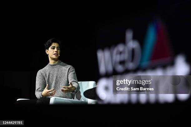 Lisbon , Portugal - 2 November 2022; Uncultured wars; Omid Scobie, Yahoo News, on Fourth Estate stage during day one of Web Summit 2022 at the Altice...