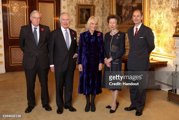 Prince Richard, Duke of Gloucester, King Charles III, Camilla, Queen Consort, Princess Anne, Princess Royal and Prince Edward, Earl of Wessex host...