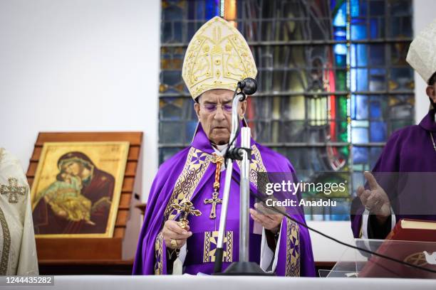 Maronite Patriarch of Antioch, Bechara Boutros al-Rahi leads a mass at Awali Church in Manama, Bahrain on November 2, 2022.