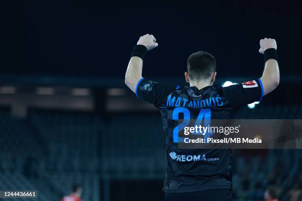 Vlado Matanovic of PPD Zagreb during EHF Champions League group A round 6 match between PPD Zagreb and Dinamo Bucuresti at Arena Zagreb on November...