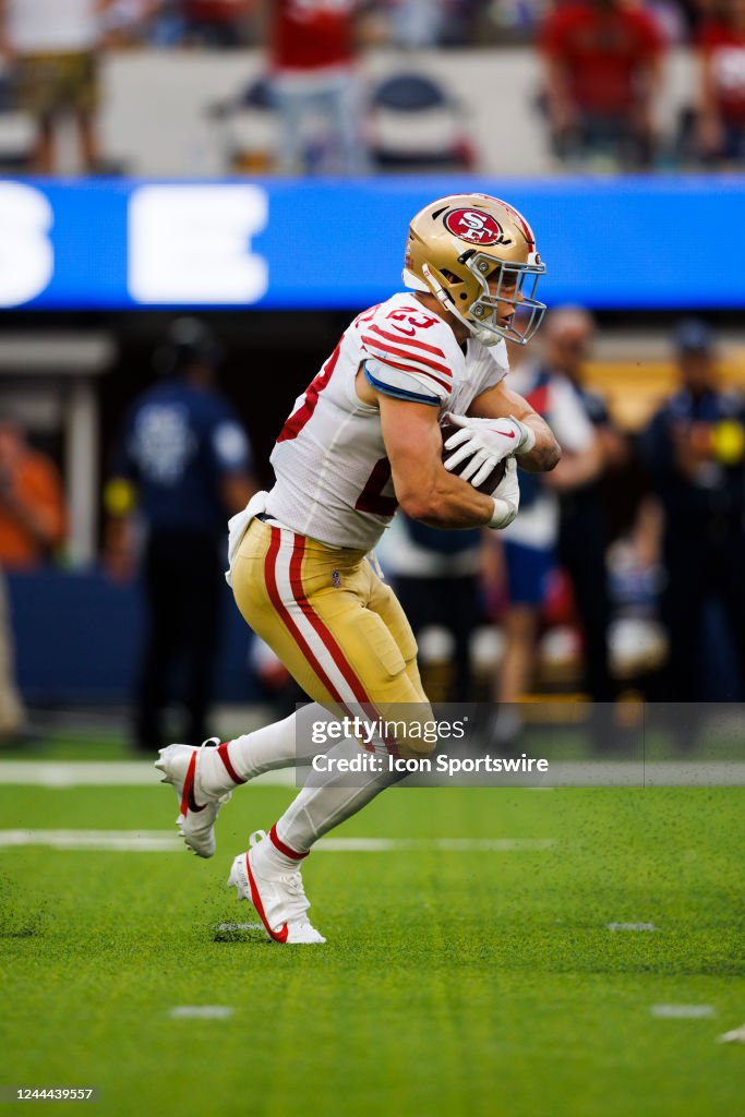 Cmc Rb San Francisco 49ers running back Christian McCaffrey runs with the ...