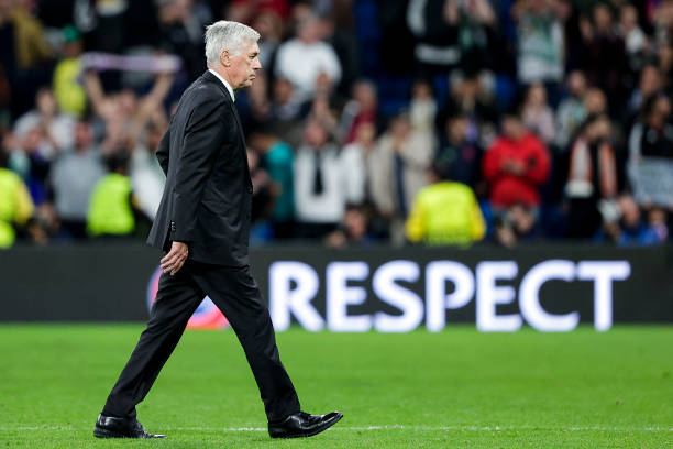 Coach Carlo Ancelotti of Real Madrid during the UEFA Champions League match between Real Madrid v Celtic at the Estadio Santiago Bernabeu on November...