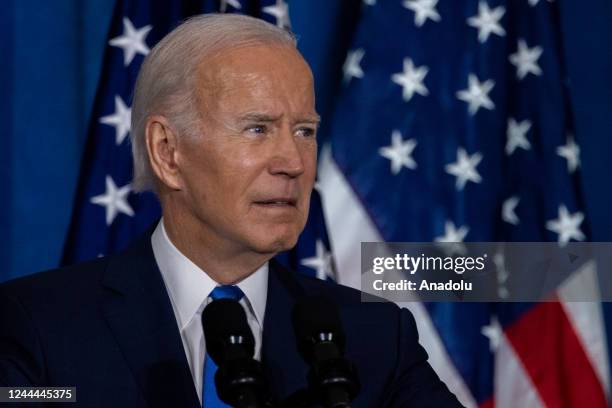 United States President Joe Biden gives remarks on preserving democracy ahead of the midterm elections at a DNC rally on November 2nd, 2022 at Union...