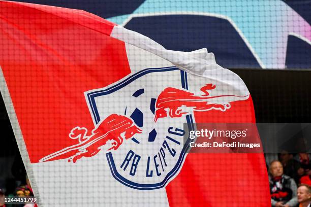 Flag of RB Leipzig seen on the tribune prior to the UEFA Champions League group F match between Shakhtar Donetsk and RB Leipzig at The Marshall Jozef...