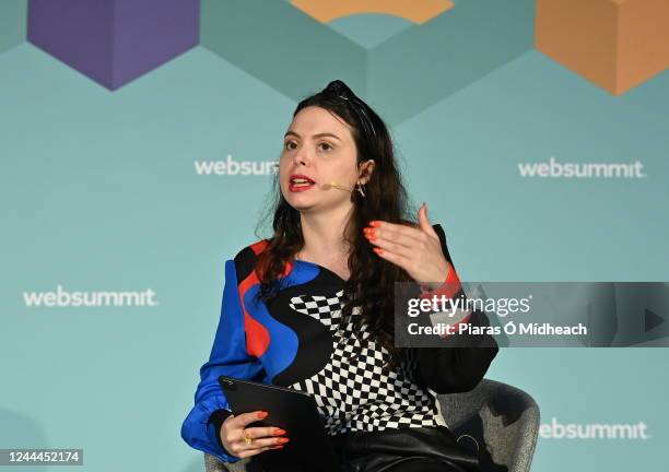 Lisbon , Portugal - 3 November 2022; Sophia Smith Galer, Senior News Reporter, Author & TikTok Content Creator, Vice, on CIS stage during day two of...