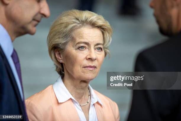 Ursula von der Leyen, President of the EU Commission, at a meeting of the participants of the Berlin Process - Western Balkans Conference with...