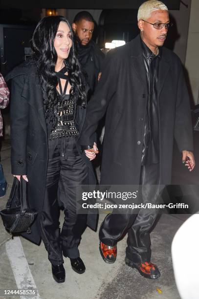 Cher and Alexander Edwards are seen on November 02, 2022 in Los Angeles, California.