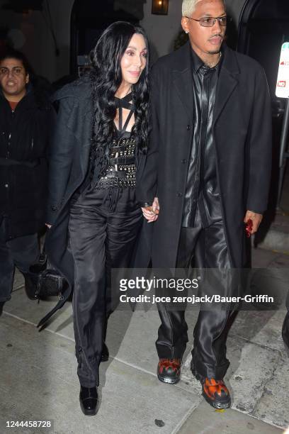 Cher and Alexander Edwards are seen on November 02, 2022 in Los Angeles, California.