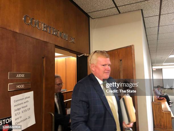 Alex Murdaugh, fourth generation of a powerful South Carolina dynasty and owner of a boat involved in a fatal accident, leaves a hearing in a...