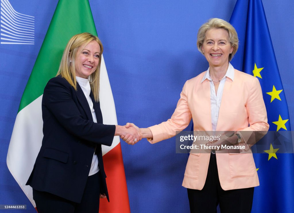 Italian Prime Minister Giorgia Meloni Visits Brussel