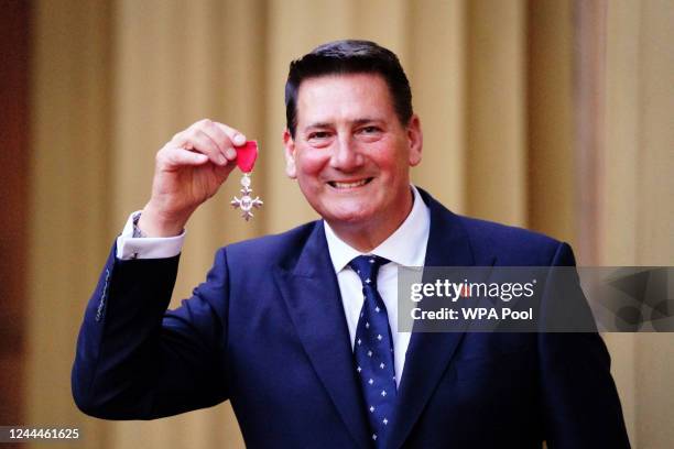 Tony Hadley after being made a Member of the Order of the British Empire by the Princess Royal at Buckingham Palace. The award was for charitable...