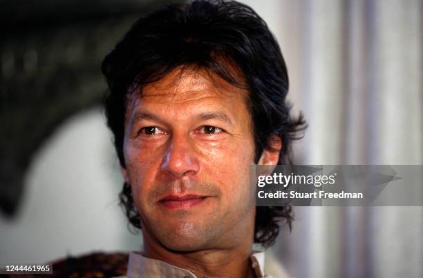 Imran Khan the former Pakistan International Cricket player at home on 17th July 1999 in Lahore, Pakistan.