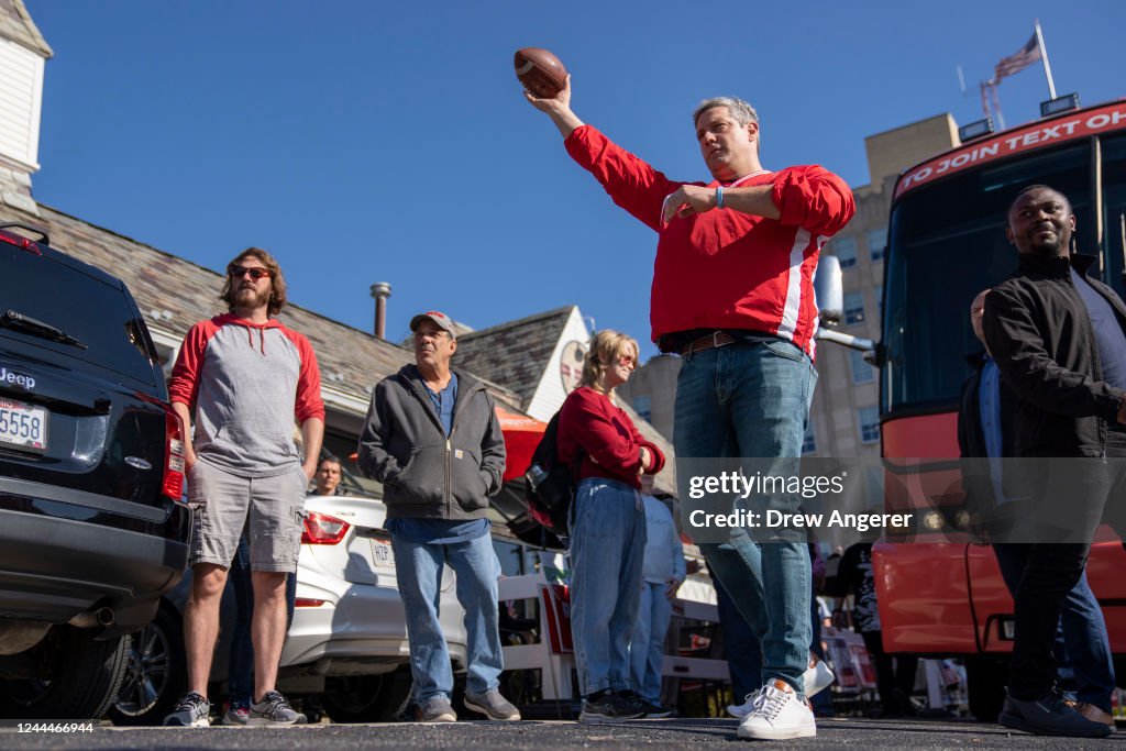 Tim Ryan Sign Democratic candidate for U.S. Senate Rep. Tim Ryan throws a football ...