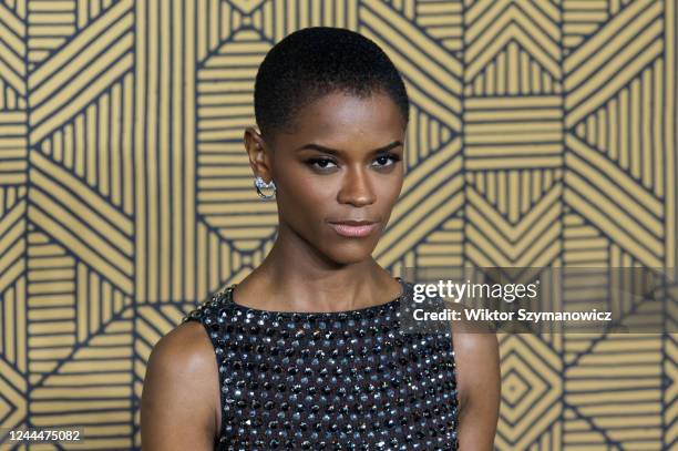 Letitia Wright attends the European premiere of 'Black Panther: Wakanda Forever' at Cineworld Leicester Square in London, United Kingdom on November...