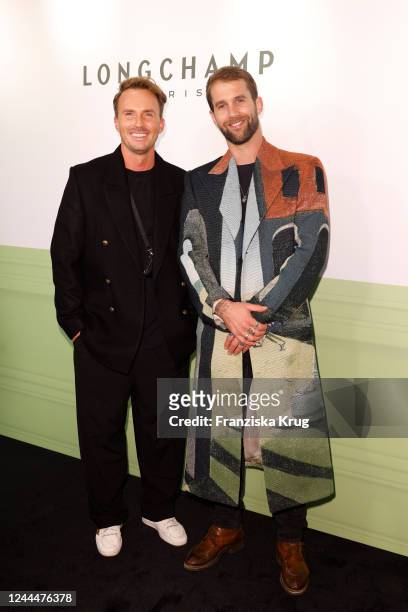 Dennis Mitch and Andre Hamann attend the Longchamp Re-Opening Event on November 3, 2022 in Munich, Germany.