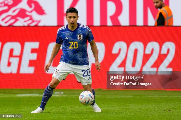 Yuta Nakayama of Japan controls the ball during the international friendly match between Japan and United States at Merkur Spiel-Arena on September...