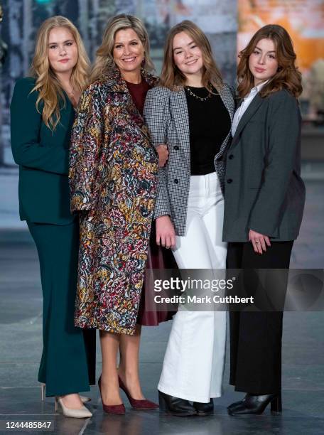 Queen Maxima of the Netherlands, Crown Princess Catharina-Amalia of the Netherlands, Princess Alexia of the Netherlands and Princess Ariane of the...