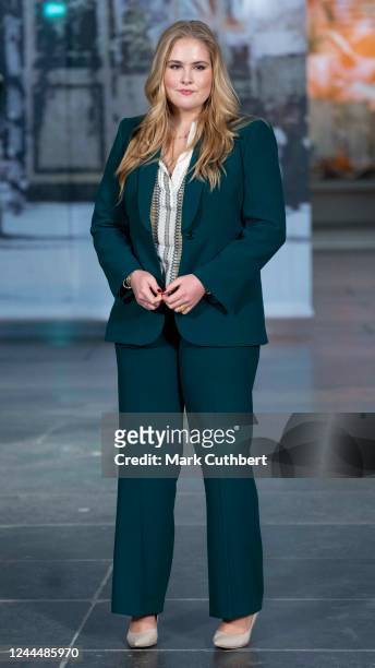 Crown Princess Catharina-Amalia of the Netherlands during an official photocall at Nieuwe Kerk, where the exhibition 'The century of Juliana' can...