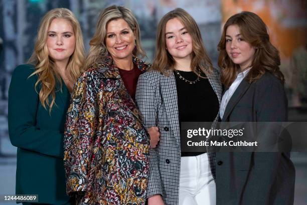 Queen Maxima of the Netherlands, Crown Princess Catharina-Amalia of the Netherlands, Princess Alexia of the Netherlands and Princess Ariane of the...