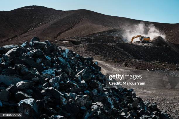 Rocks containing chromite deposit is collected together in the Mughulkhil mine in Logar Province, Afghanistan, Thursday, Sept. 1, 2022. Many mining...