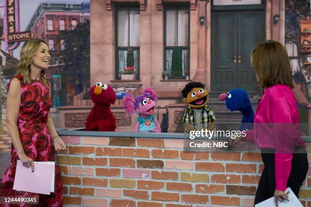 Savannah Guthtrie, Elmo, Abby Cadabby, Tamir, Grover and Hoda Kotb on Thursday, November 3, 2022 --