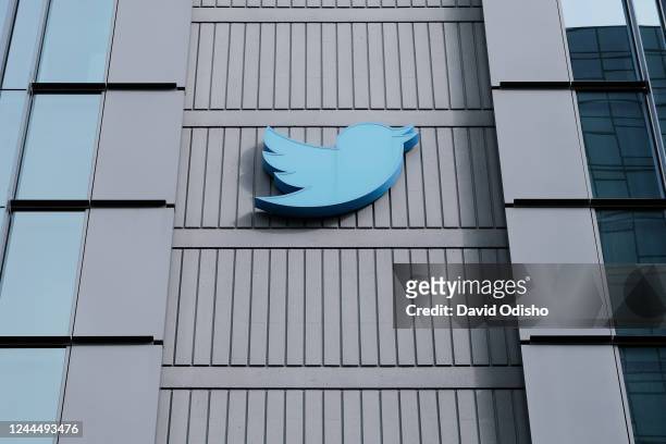 Twitter headquarters stands on 10th Street on November 4, 2022 in San Francisco, California. Twitter Inc reportedly began laying off employees across...