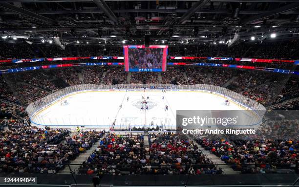 General view of Nokia Arena in the third period during the 2022 NHL Global Series Finland game between the Columbus Blue Jackets and Colorado...