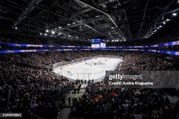 General view of Nokia Arena in the third period during the 2022 NHL Global Series Finland game between the Columbus Blue Jackets and Colorado...