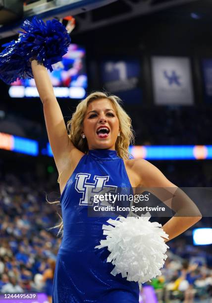 Kentucky Wildcats dance team member in a game between the Kentucky State Thorobreds and the Kentucky Wildcats on November 3 at Rupp Arena in...