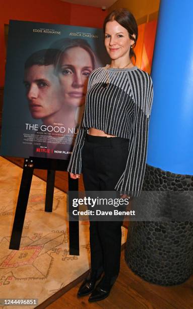 Fuschia Kate Sumner attends a special screening of 'The Good Nurse' at The Soho Hotel on November 4, 2022 in London, England.