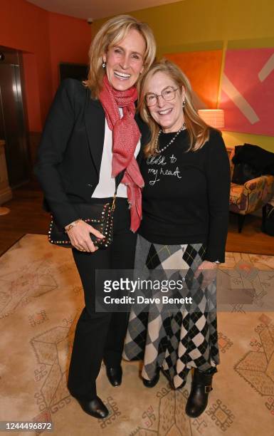 Santa Montefiore and Laurie Feig attend a special screening of 'The Good Nurse' at The Soho Hotel on November 4, 2022 in London, England.