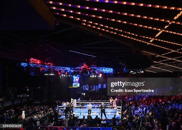 General view of the ring during the event as Troy Isley takes on Quincy LaVillais in a middleweight bout for Top Rank Boxing on October 29, 2022 at...