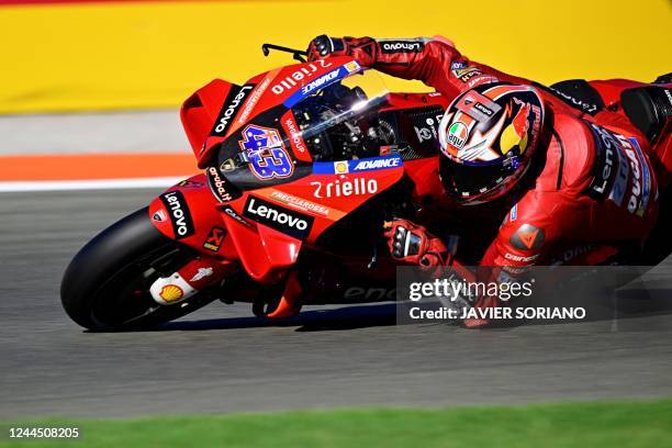 Ducati Australian rider Jack Miller rides during the third free practice session of the Valencia MotoGP Grand Prix at the Ricardo Tormo racetrack in...