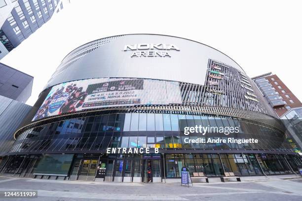 General view of Nokia Arena prior to the 2022 NHL Global Series Finland game between the Colorado Avalanche and the Columbus Blue Jackets at Nokia...