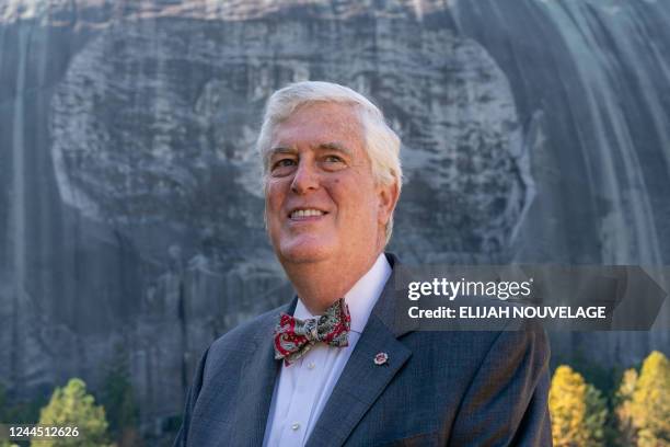 Martin O'Toole, Georgia Division Spokesman for the Sons of Confederate Veterans, poses for a portrait at Stone Mountain Park on October 15 in Stone...