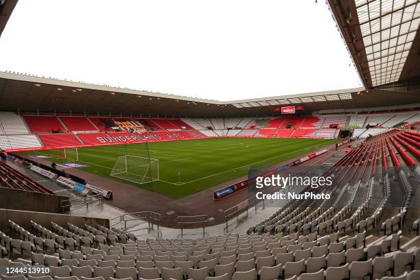 Pre Game photo of the Stadium of Light including a poppy display ahead of Remembrance Sunday during the Sky Bet Championship match between Sunderland...