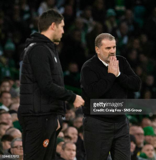 Celtic Manager Ange Postecoglou during a cinch Premiership match between Celtic and Dundee United at Celtic Park, on November 05 in Glasgow, Scotland.