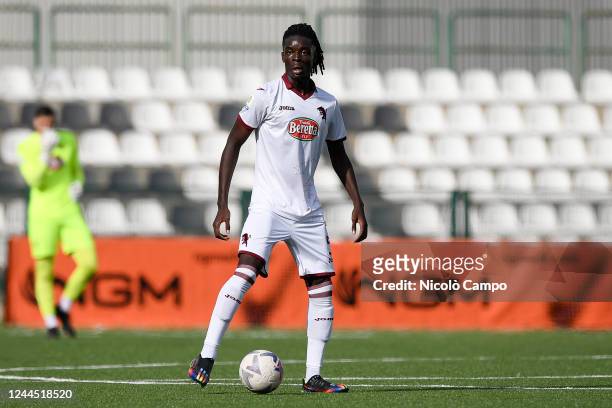 Ange Caumenan N'Guessan of Torino FC U19 in action during the Primavera 1 football match between Torino FC U19 and AC Milan U19. Torino FC U19 won...
